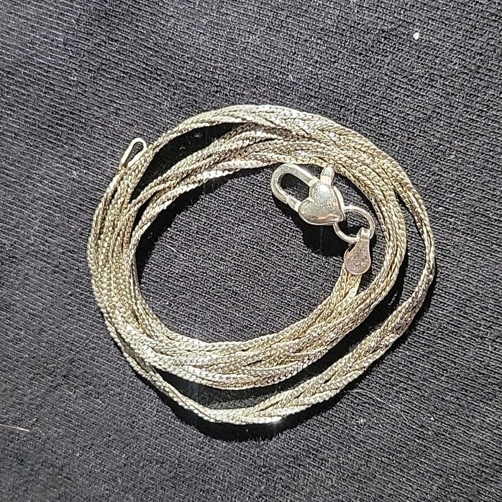Italian made 925 sterling silver braided necklace